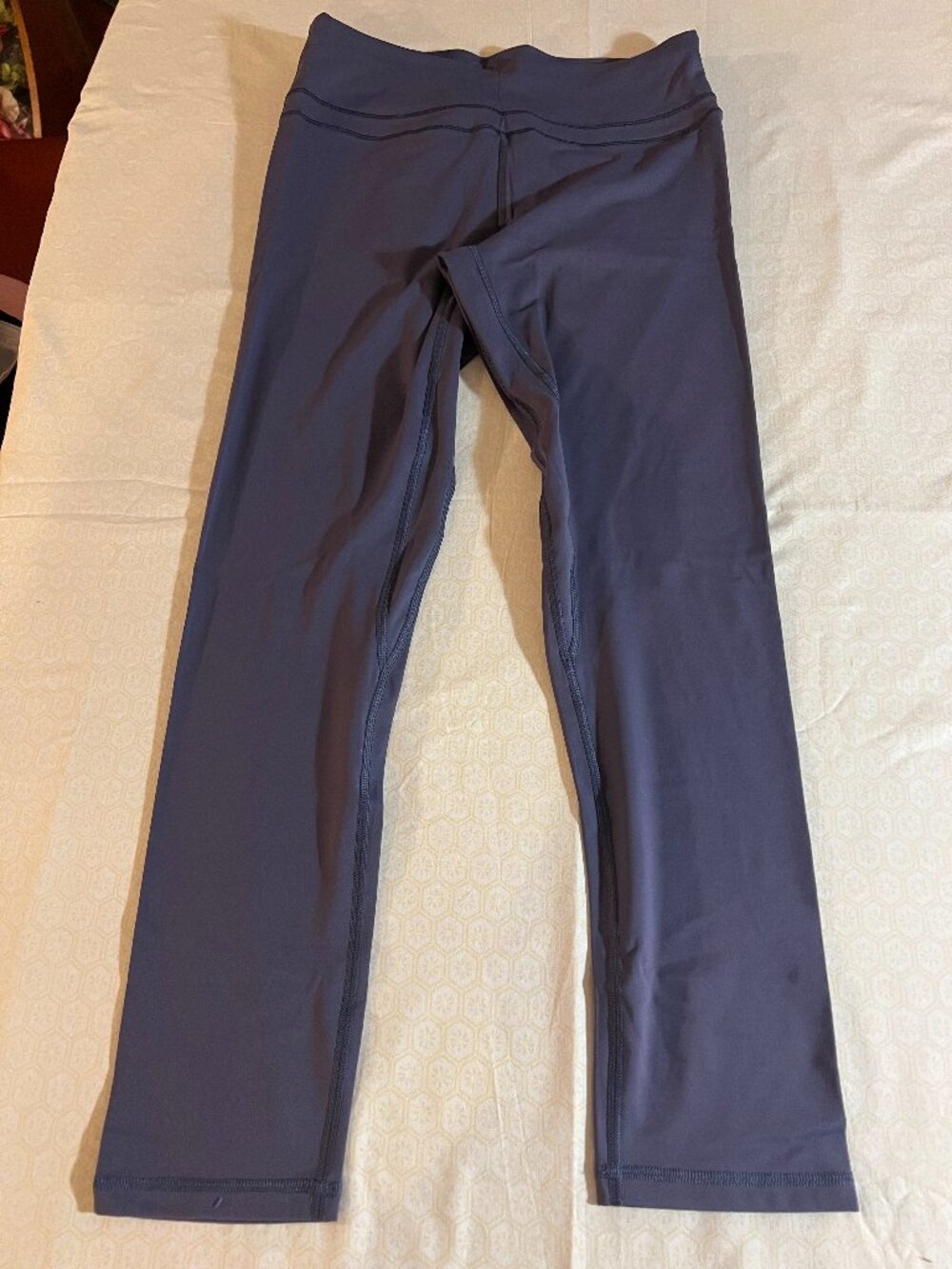 Figestin XXL High-waisted Purple-gray Leggings Nylon/Spandex
